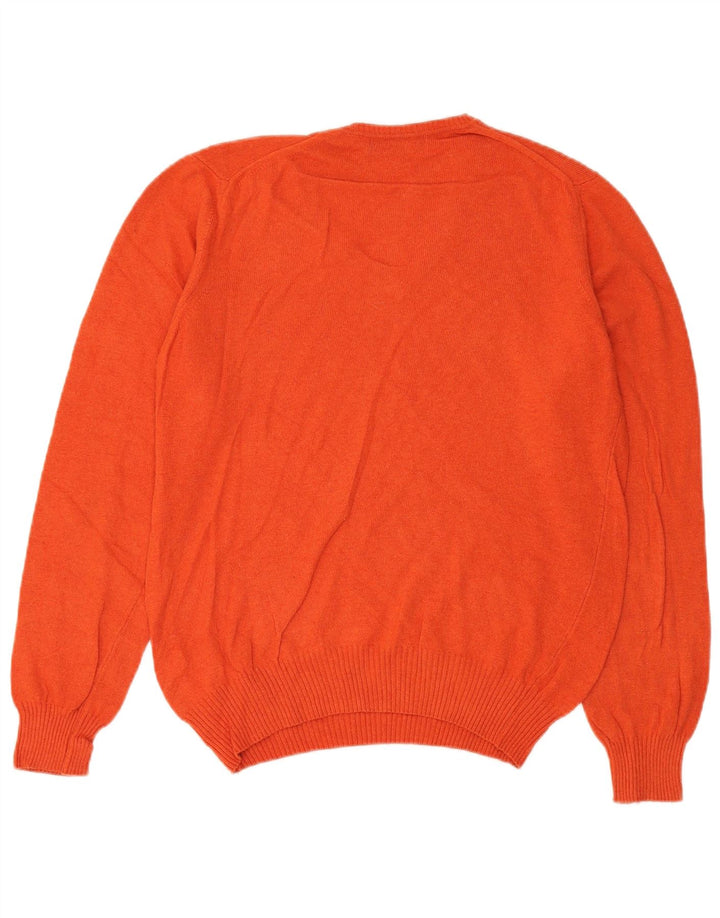 Zara Homme Pull Col V Large Orange Viscose