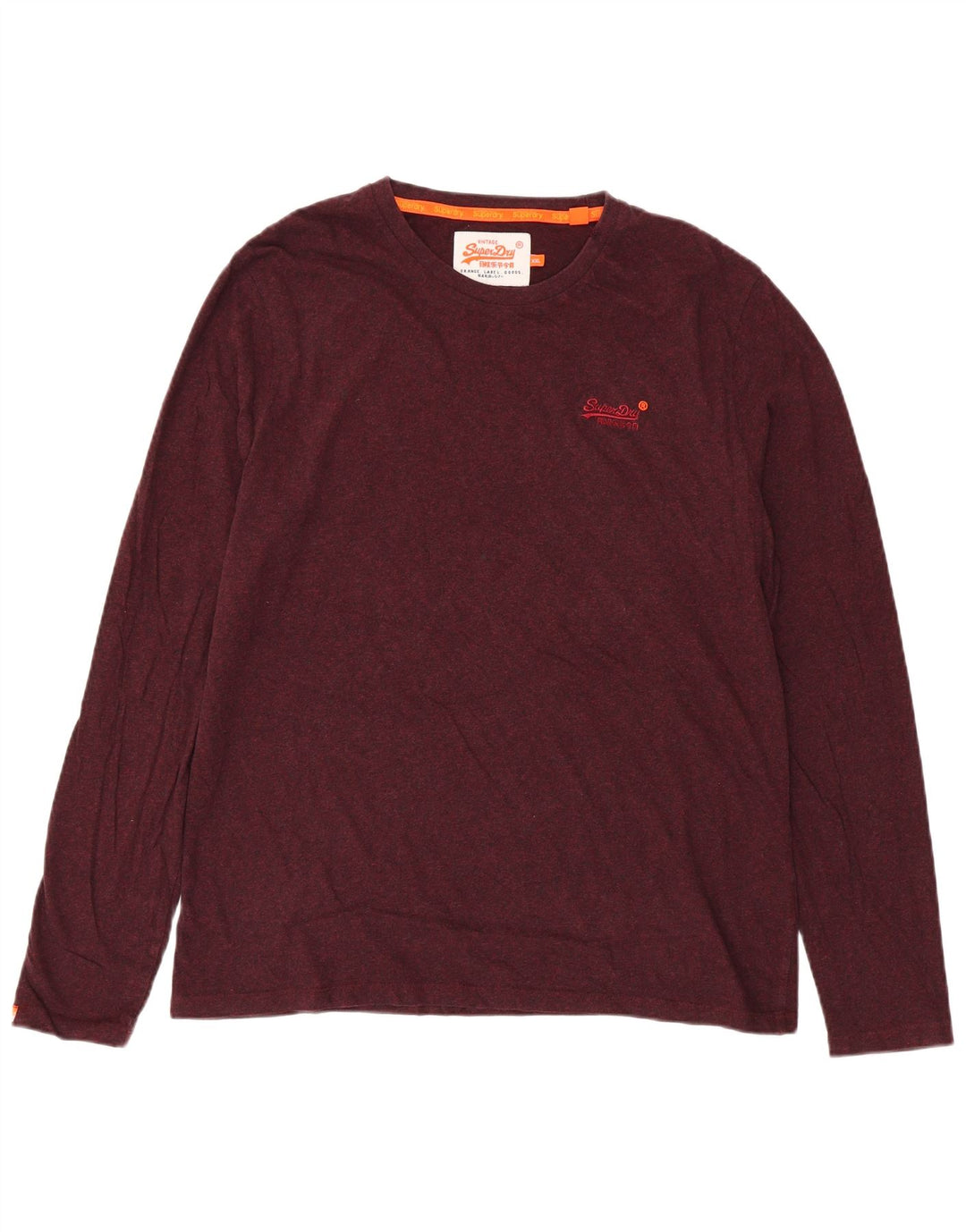 Superdry Haut à manches longues pour homme 2XL en coton bordeaux