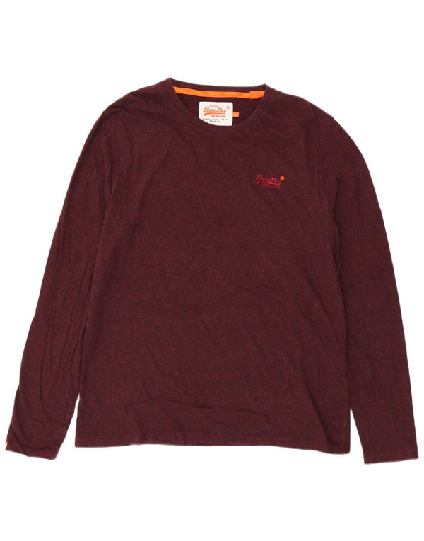 Superdry Haut à manches longues pour homme 2XL en coton bordeaux