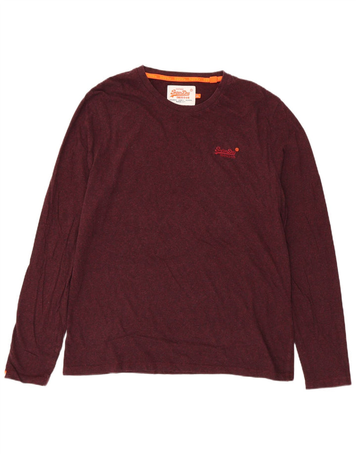 Superdry Haut à manches longues pour homme 2XL en coton bordeaux