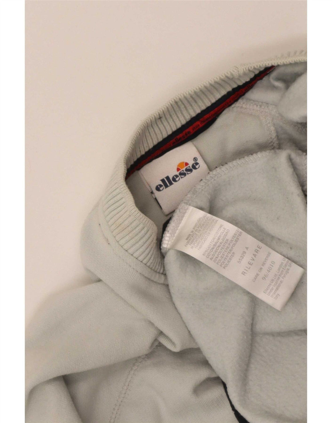 Ellesse Homme Sweatshirt Jumper Bleu Moyen Rayé Coton