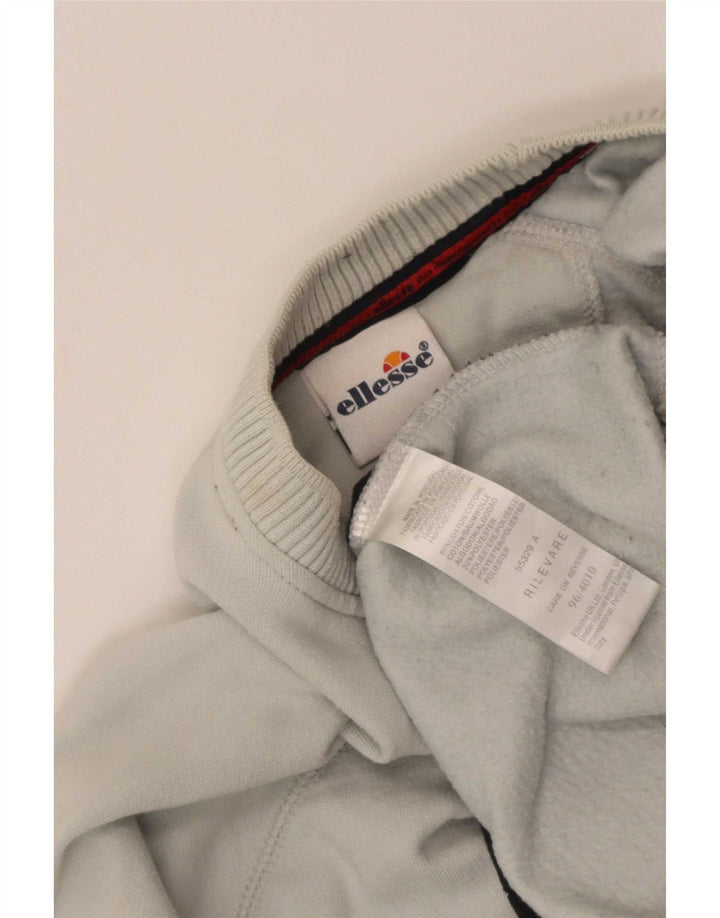 Ellesse Homme Sweatshirt Jumper Bleu Moyen Rayé Coton