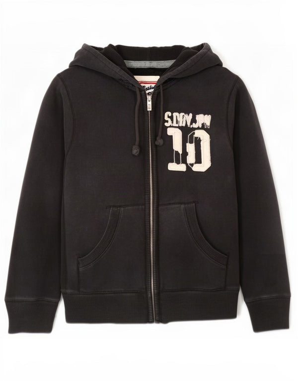 Superdry Pull à capuche zippé graphique pour homme 2XL Coton noir