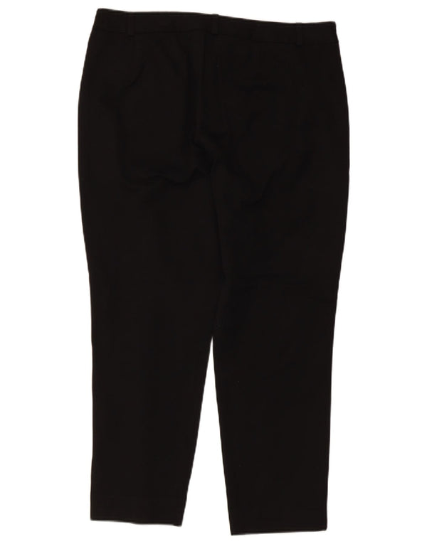 Marks & Spencer Womens Cropped Trousers UK 14 Large W32 L24 Black Viscose