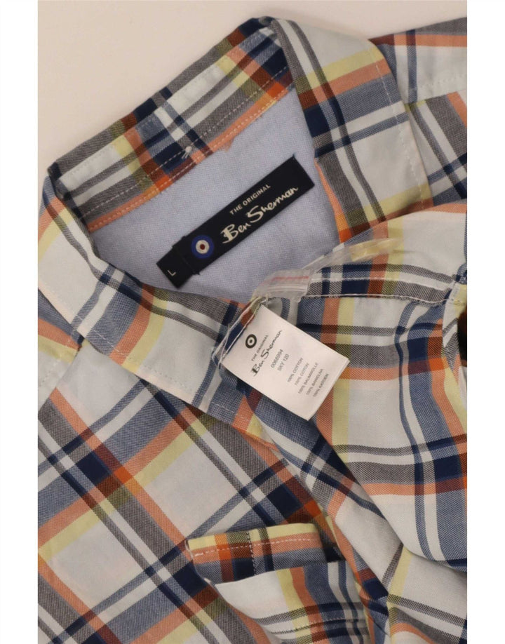 Ben Sherman Chemise à manches courtes pour homme en coton à carreaux multicolores