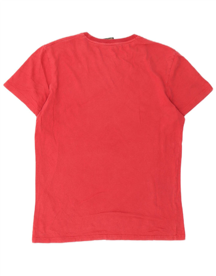 SUPERDRY Homme T-Shirt Graphique Haut Large Rouge Coton