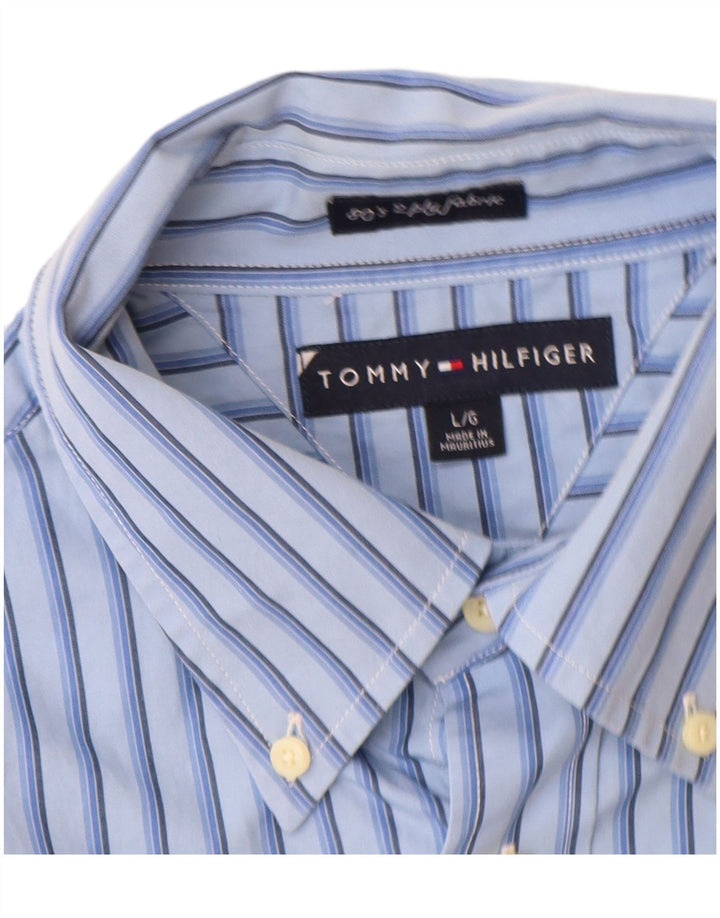 Tommy Hilfiger Chemise Homme Large Bleu Rayé Coton