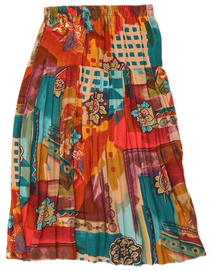jupe évasée vintage femme grande W34 patchwork multicolore viscose