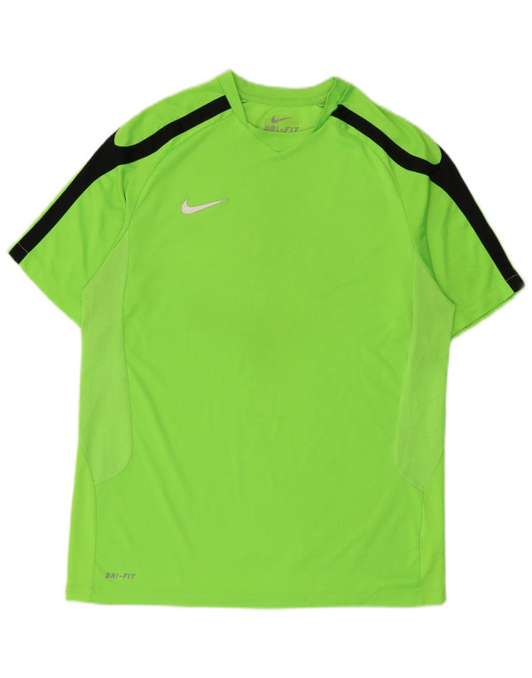 Nike T-shirt Dri Fit pour homme en polyester color block vert moyen