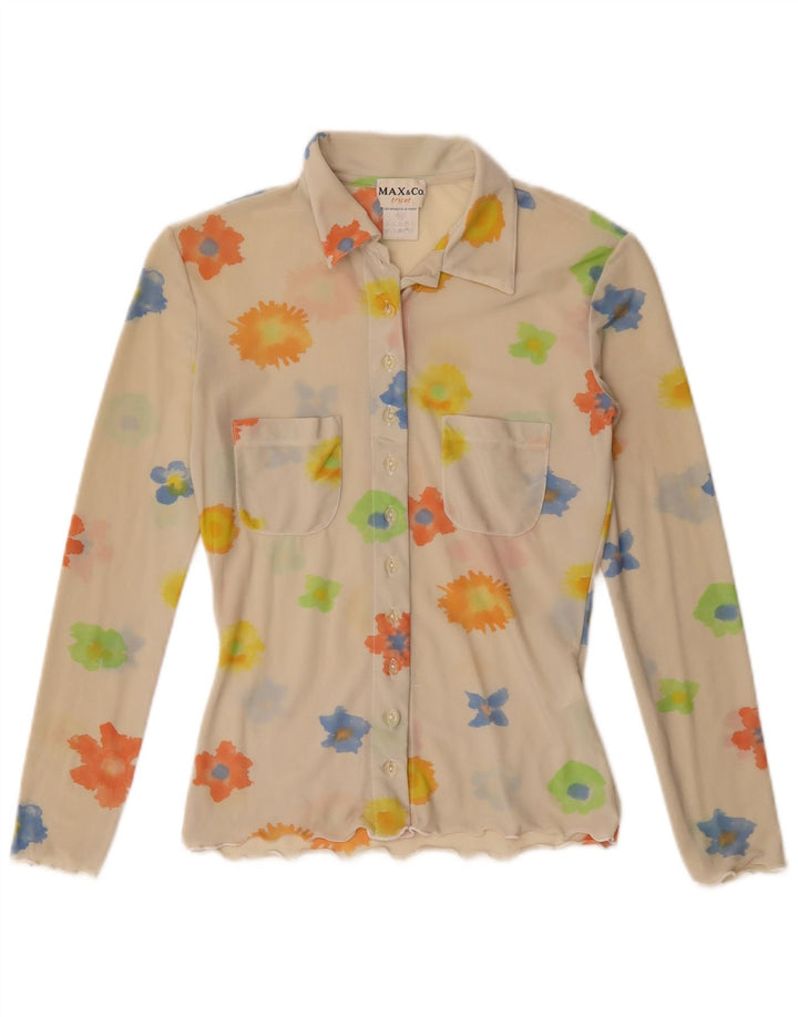 Max & Co. Chemisier pour femme UK 12 Medium Off White Floral