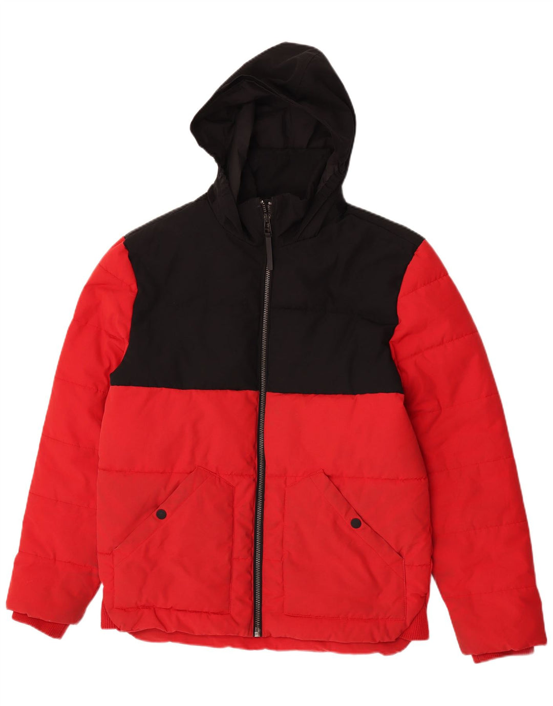 Marks & Spencer Veste matelassée à capuche pour homme UK 38 Rouge moyen Colourblock