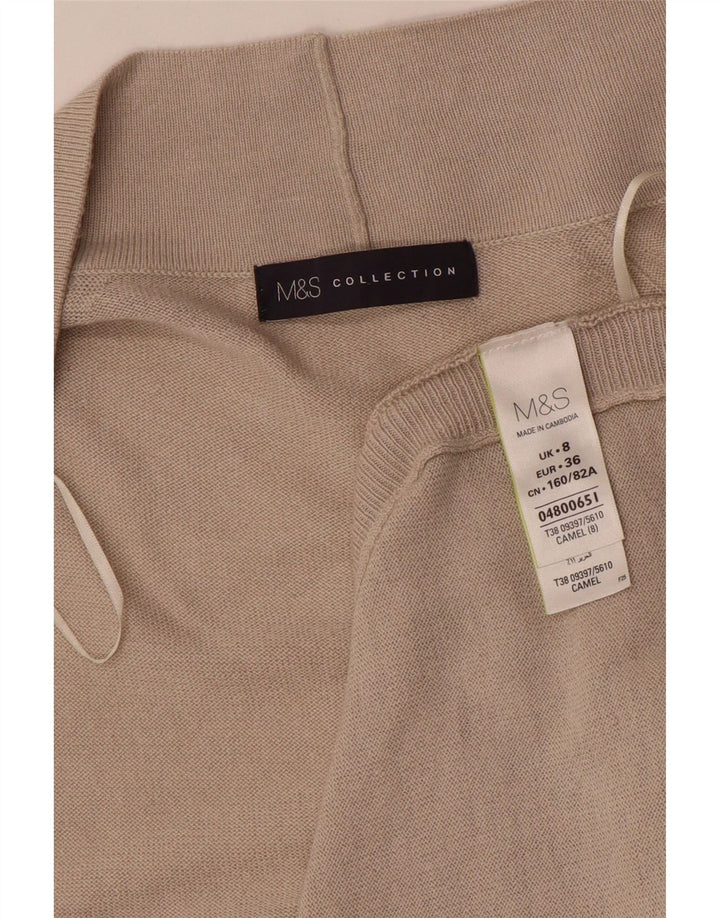 Marks & Spencer Pull cardigan ouvert long pour femme UK 8 Small Beige