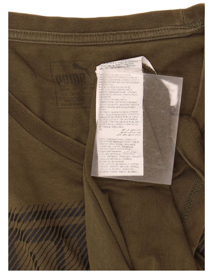 PUMA T-shirt graphique pour hommes, grand, kaki, coton