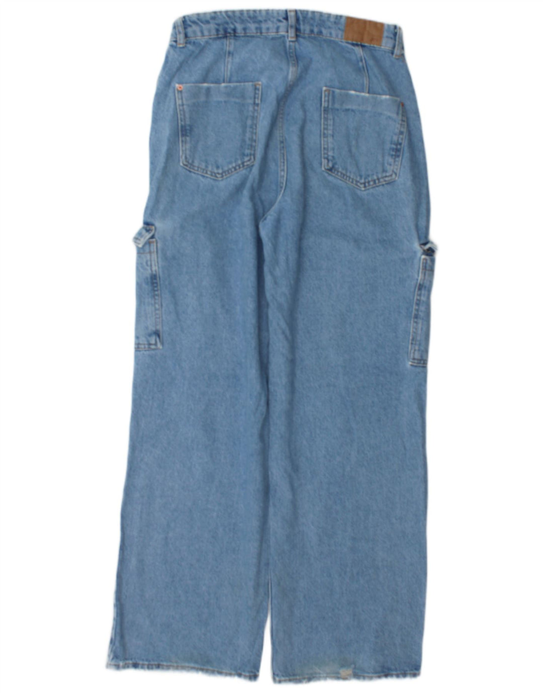 Zara Femme Cargo Loose Jeans EU 40 Medium W30 L30 Bleu Coton