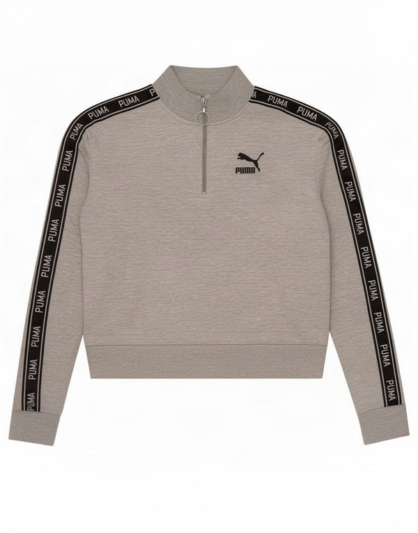 Puma Sweat-shirt Crop Graphic pour femme UK 8 Small Gris Colorblock