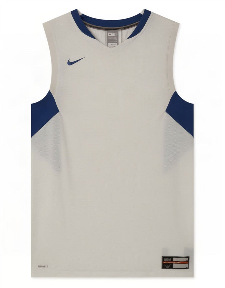 Nike Débardeur pour homme en polyester color block blanc moyen