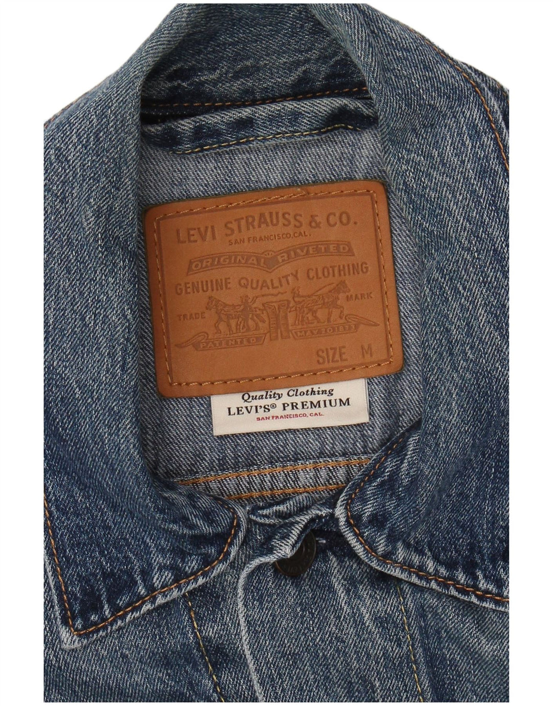 LEVI'S Veste en Jean Homme UK 38 Bleu Moyen