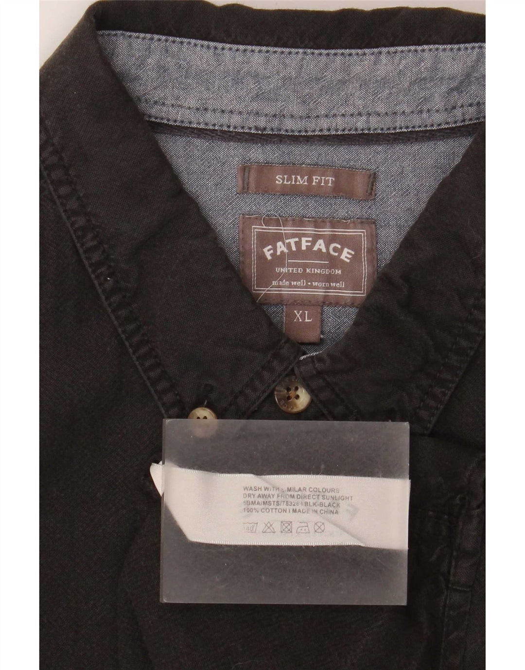 Chemise Slim Fit Homme Fat Face XL Coton Noir