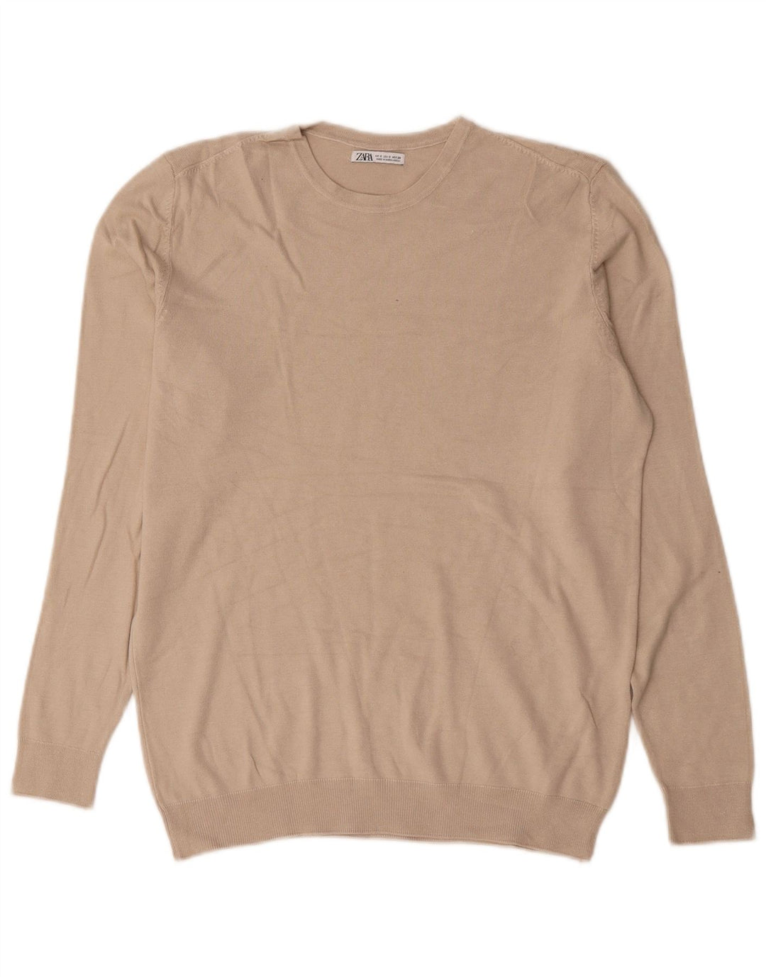 Zara Pull à col rond pour homme Petit Beige