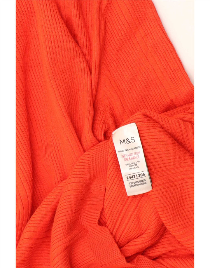 Marks & Spencer Pull col roulé pour femme UK 10 Petite viscose orange