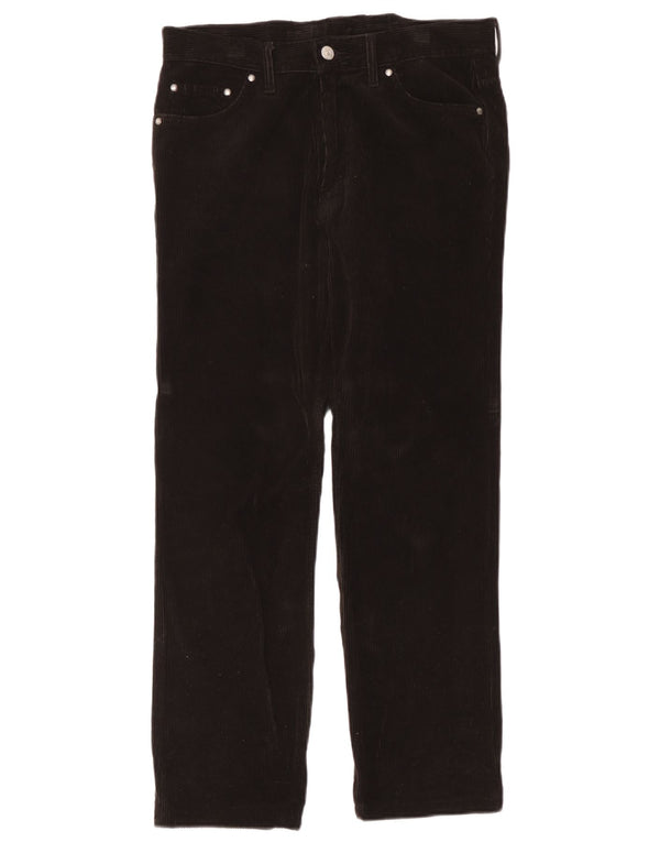 Carrera Pantalon droit en velours côtelé pour homme W31 L28 Noir Coton
