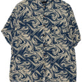 Chemise à manches courtes à motif abstrait pour hommes sans cœur 2XL en coton bleu marine