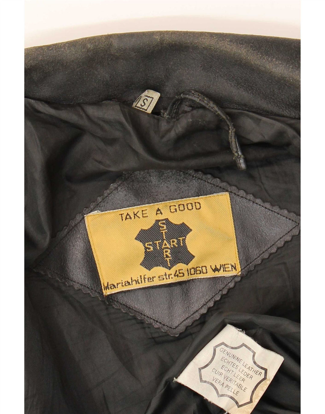 veste en cuir homme vintage UK 36 Petit cuir noir