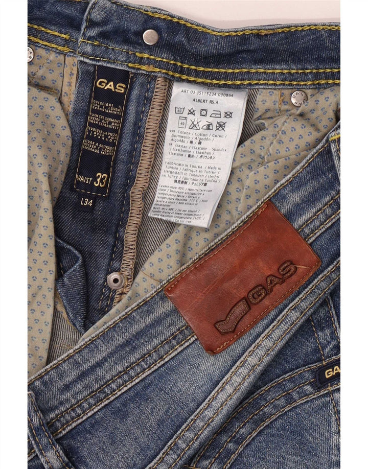 Gas Jean Slim Homme W33 L34 Bleu Coton