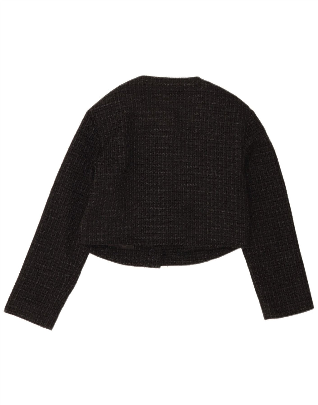 Abercrombie & Fitch Veste blazer courte pour femme UK 10 Petit carreaux noirs
