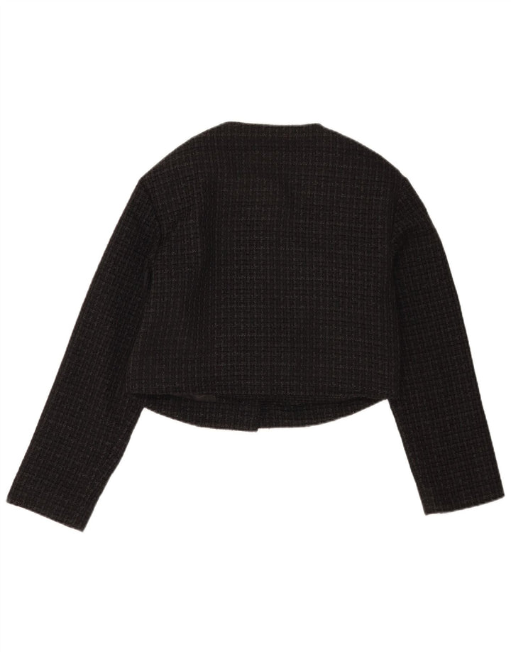 Abercrombie & Fitch Veste blazer courte pour femme UK 10 Petit carreaux noirs