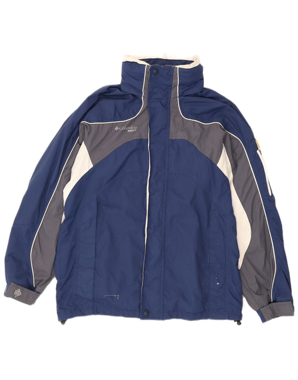 Columbia Veste de ski à capuche coupe ample pour homme UK 36 Small Bleu marine Colourblock