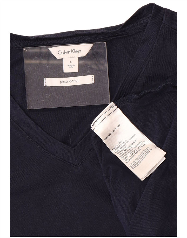 CALVIN KLEIN T-Shirt Homme Top Large Bleu Marine Coton