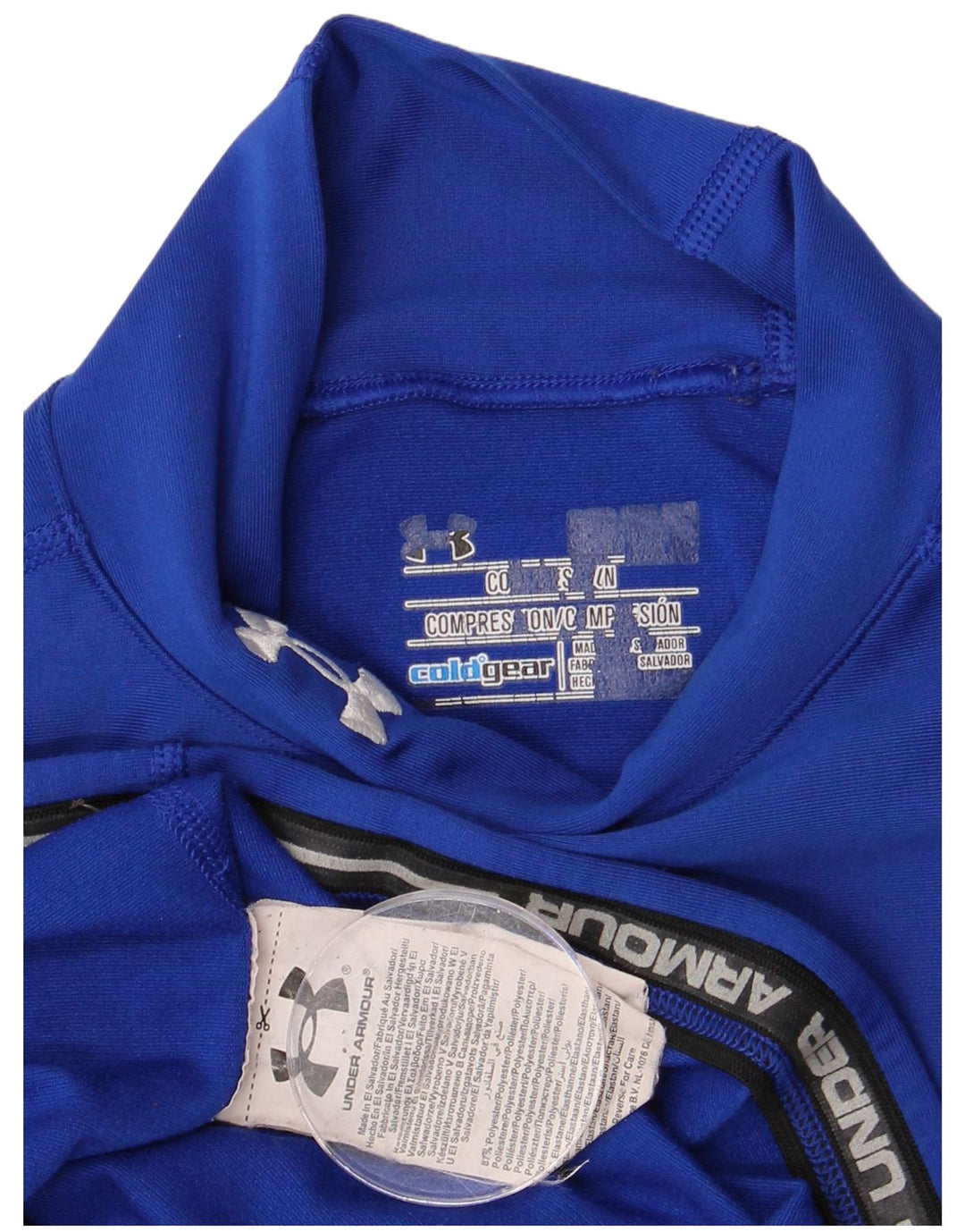 UNDER ARMOUR Haut Cold Gear Homme Manches Longues Petit Bleu Polyester