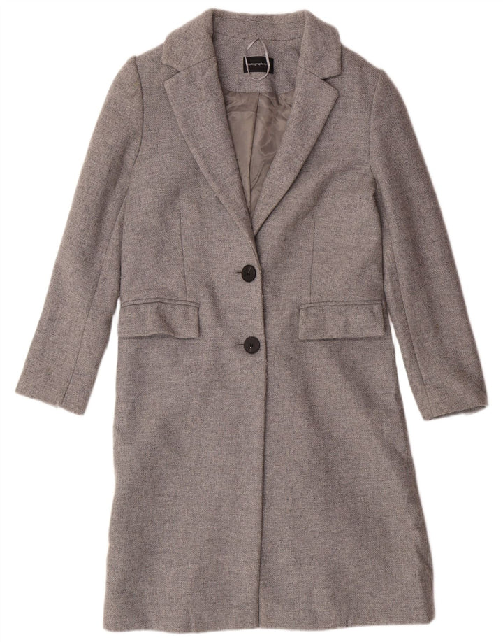 AUTOGRAPH  Womens Petite Overcoat UK 8 Small Grey Classic
