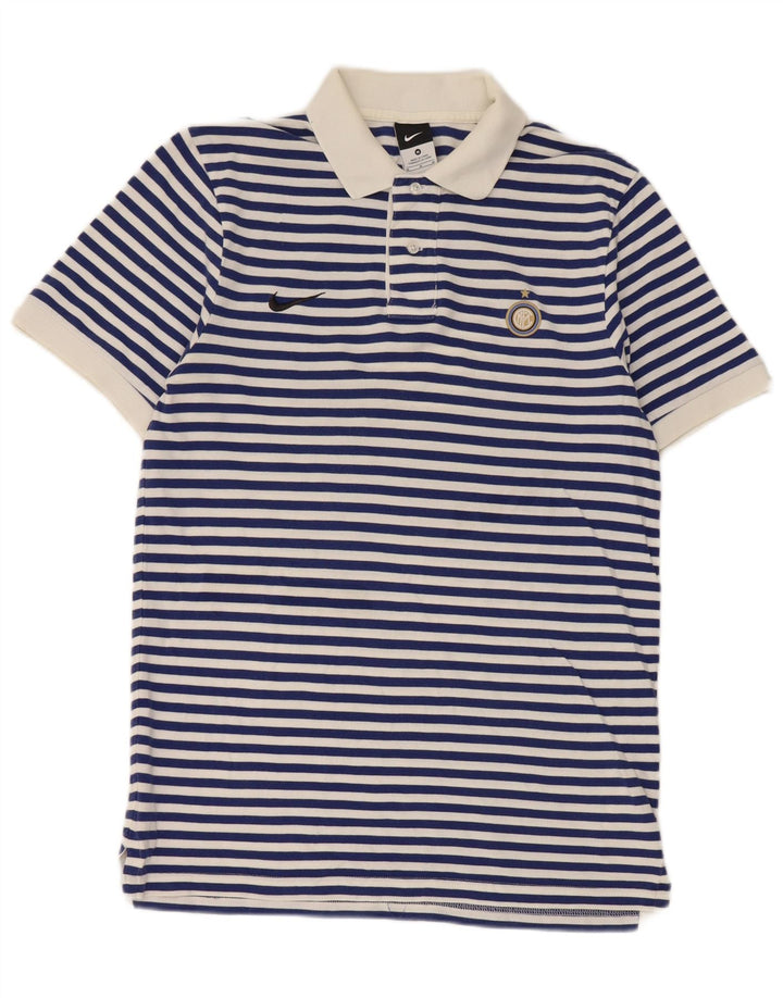 Polo Nike Homme Inter Milan Coton Rayé Bleu Marine Moyen