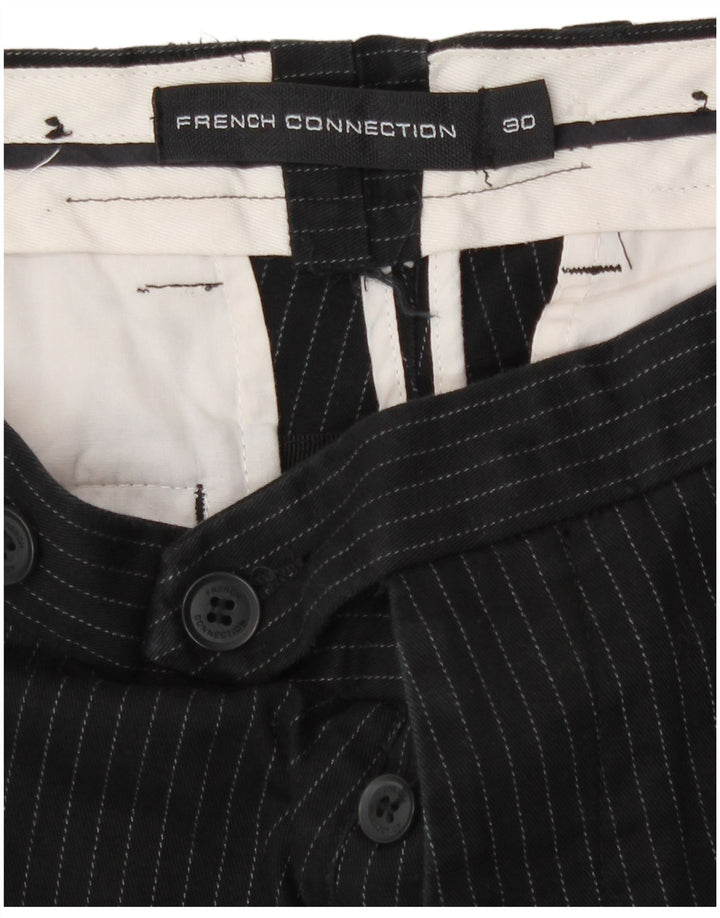 French Connection Short Chino Homme W30 Coton à Rayures Noir Moyen