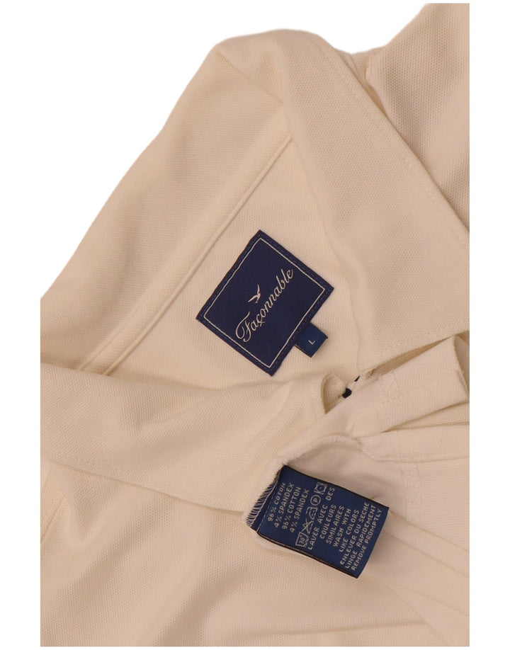 Faconnable Polo Manches Longues Homme Grand Blanc Coton