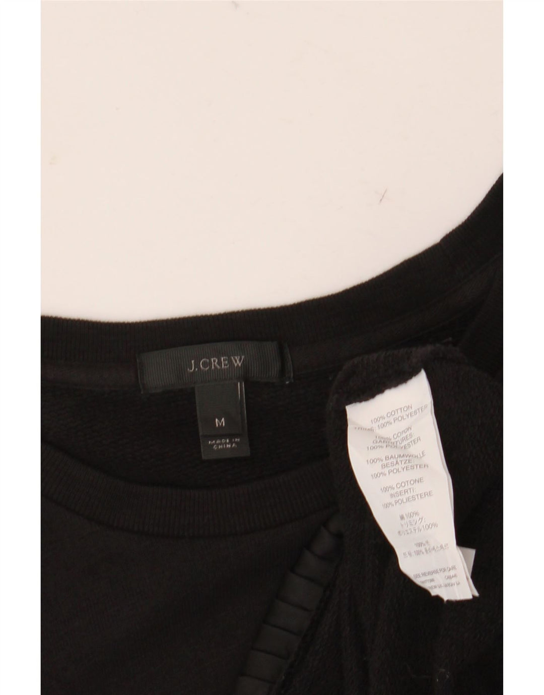 J. CREW Sweat-shirt pour femme UK 14 en coton noir moyen