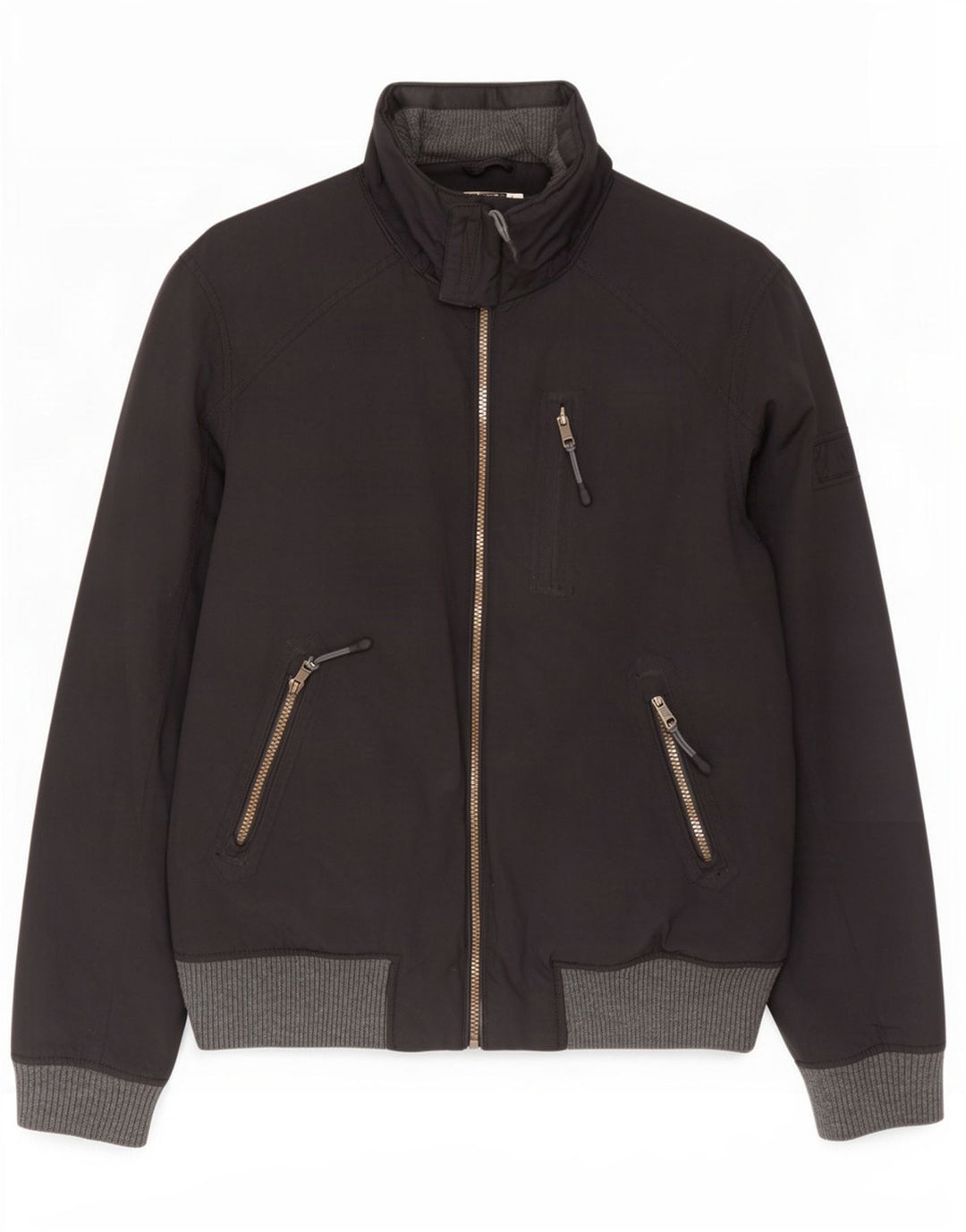 Fat Face Veste bomber à capuche pour homme UK 36 Petit nylon noir
