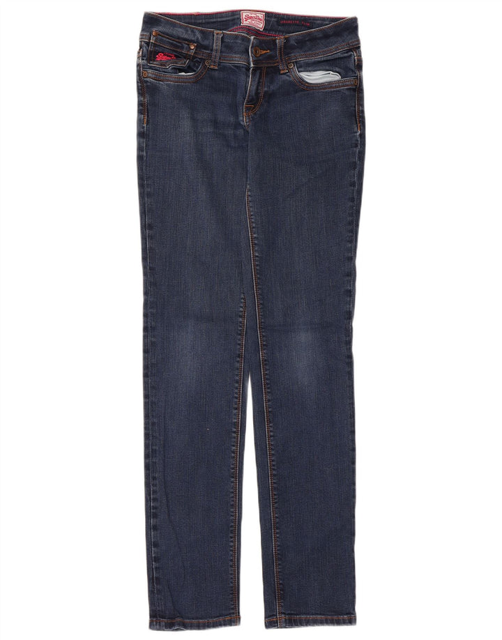 Superdry Jean Slim Cigarette Femme W28 L32 Bleu Marine Coton