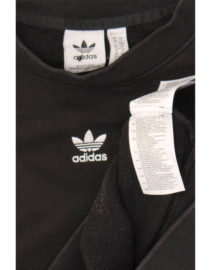 Adidas Sweat-shirt surdimensionné pour femme UK 10 Petit coton noir