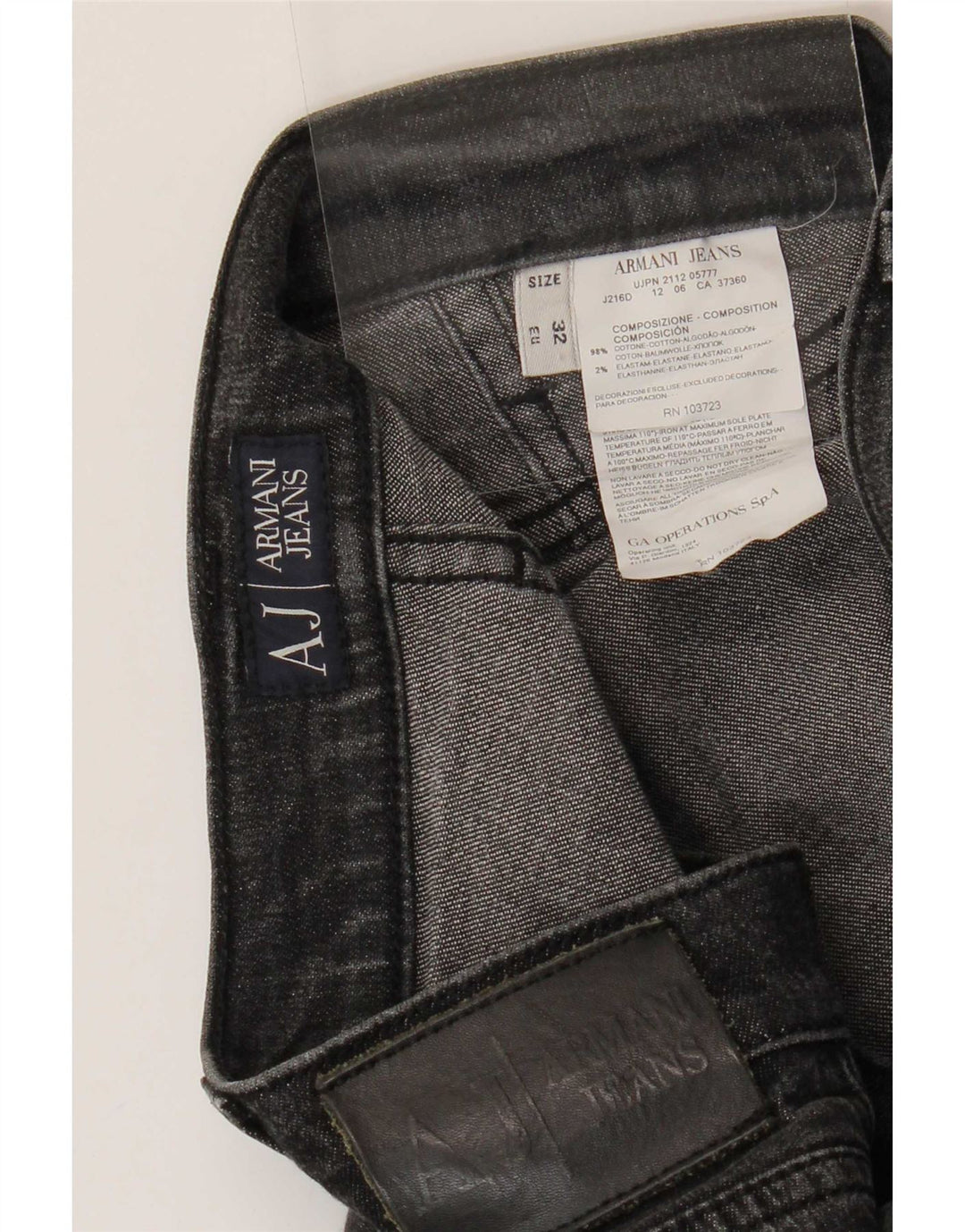 Armani Femme Jean Droit W32 L33 Gris Coton