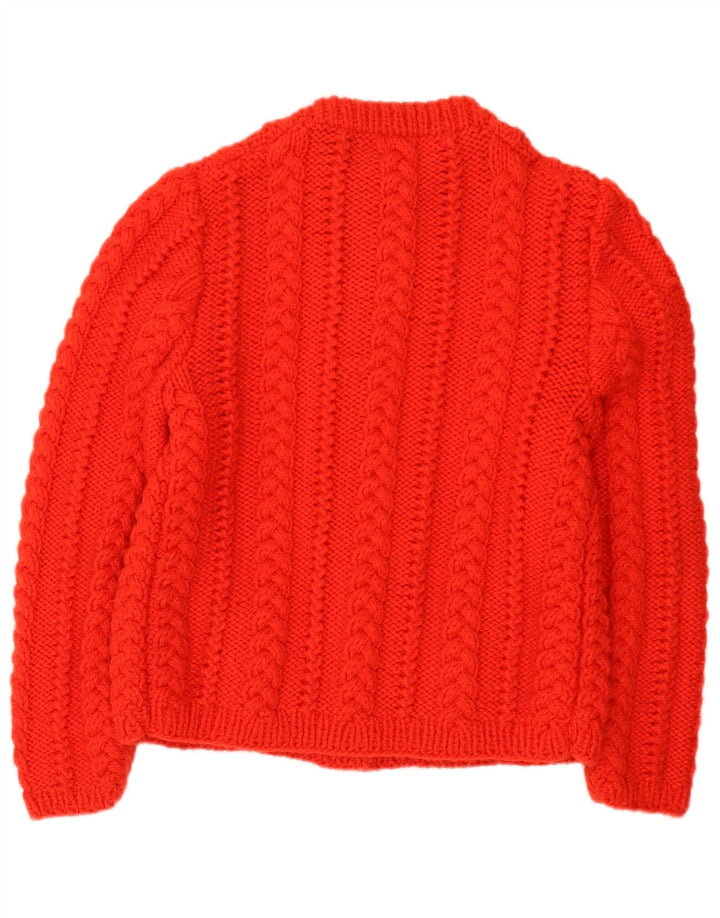 vintage Femme Cardigan Pull UK 14 Rouge Moyen