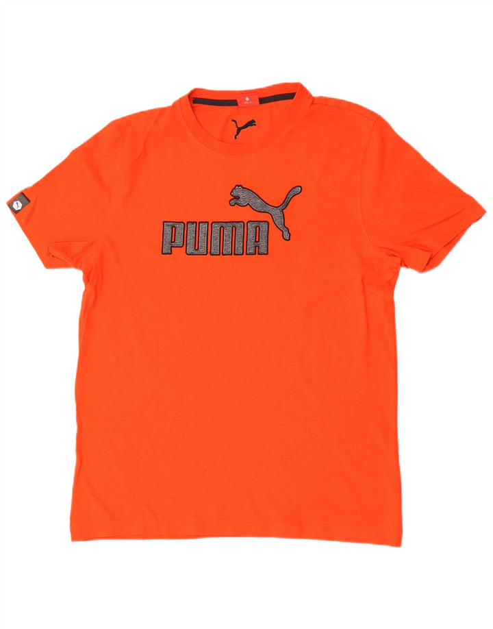 Puma T-shirt graphique pour homme, grand, orange, coton