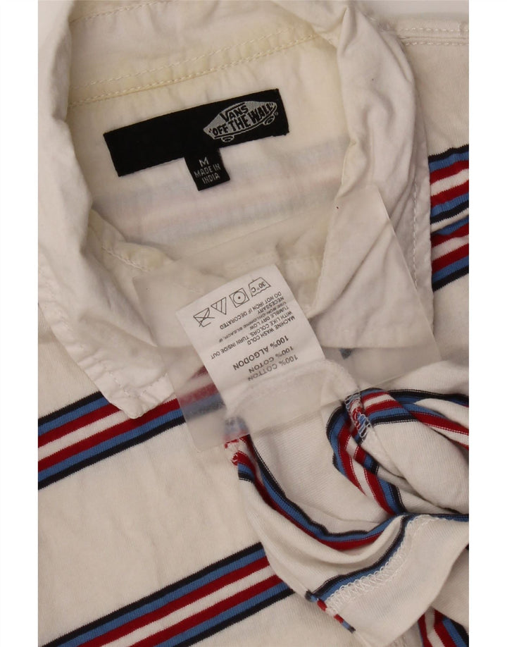 Vans Polo Homme Coton Rayé Blanc Moyen