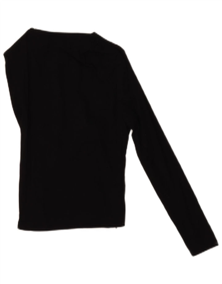 Zara Womens Crop One Shoulder Top UK 8 Petit Lin Noir