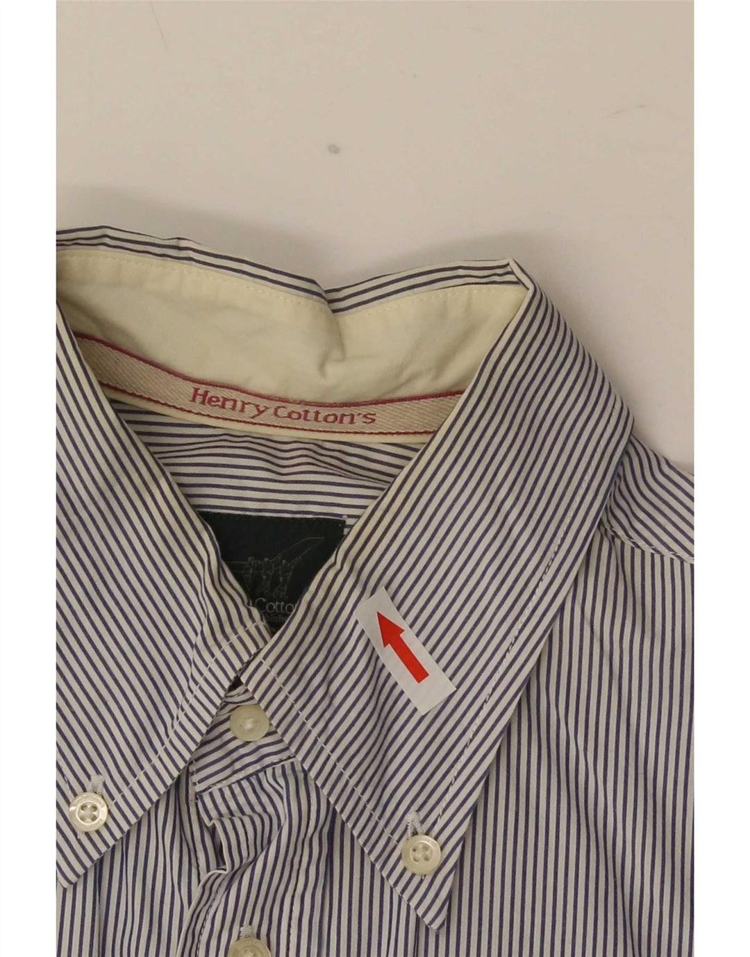 Henry Cottons Chemise homme Taille 39 Coton à fines rayures bleu moyen