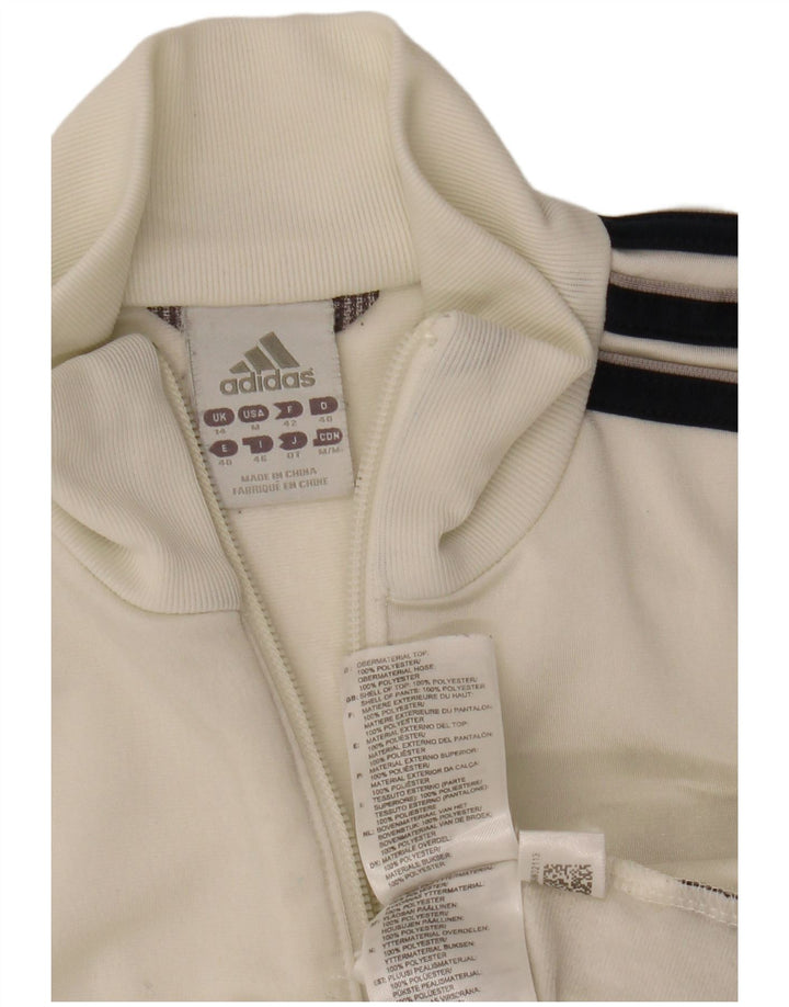 ADIDAS Veste de survêtement pour femme UK 14 Polyester blanc moyen