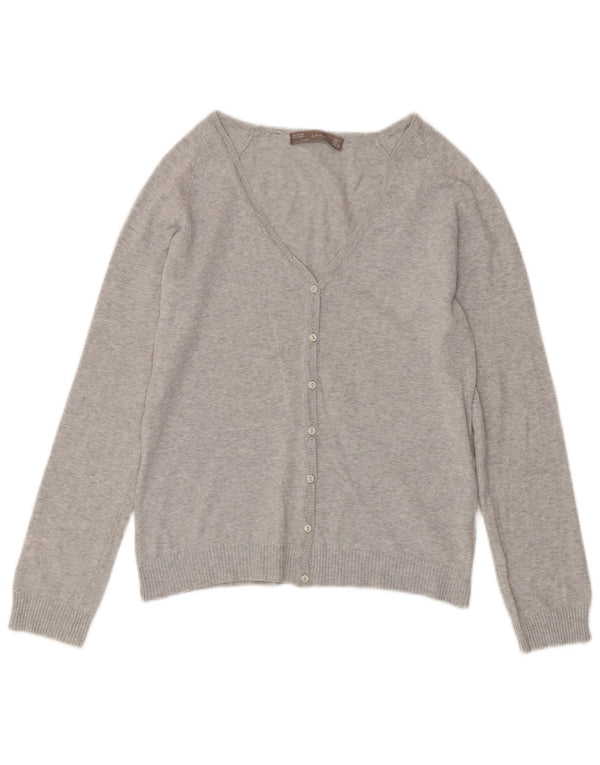 Zara Womens Cardigan Sweater UK 14 Large Gris Moucheté