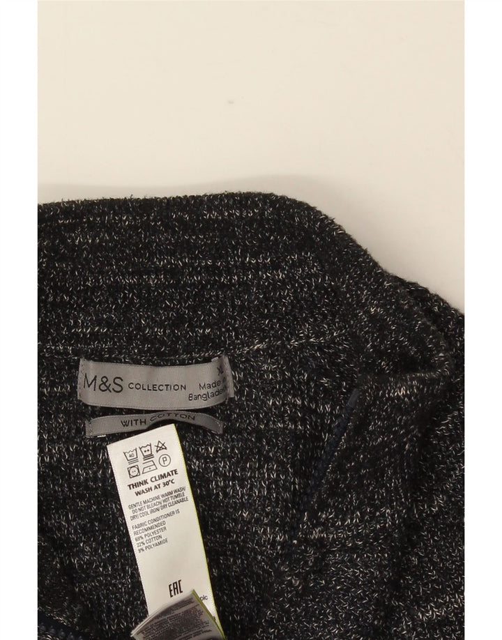 MARKS & SPENCER Pull Cardigan Homme XL Gris Moucheté Polyester